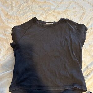 Primark Black Cap Sleeve Crop T-Shirt